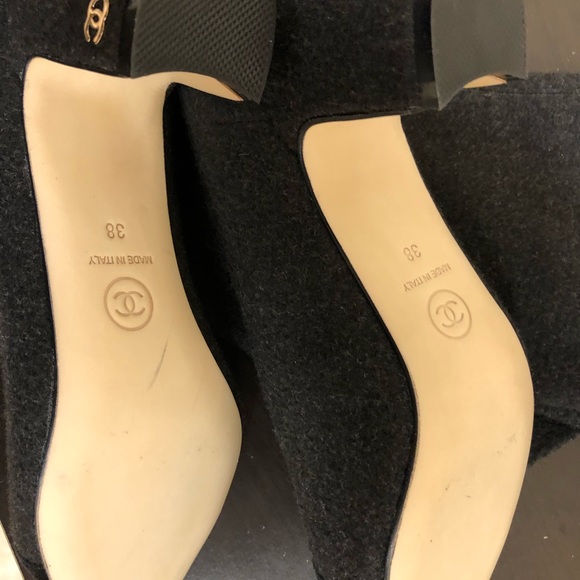 Chanel wool gray boot with heel - Picture 4 of 4